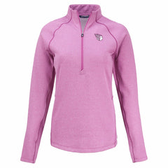 Cleveland Guardians Cutter & Buck Women's Peshastin Eco Fleece Recycled Half-Zip Jacket - Heather Light Pink