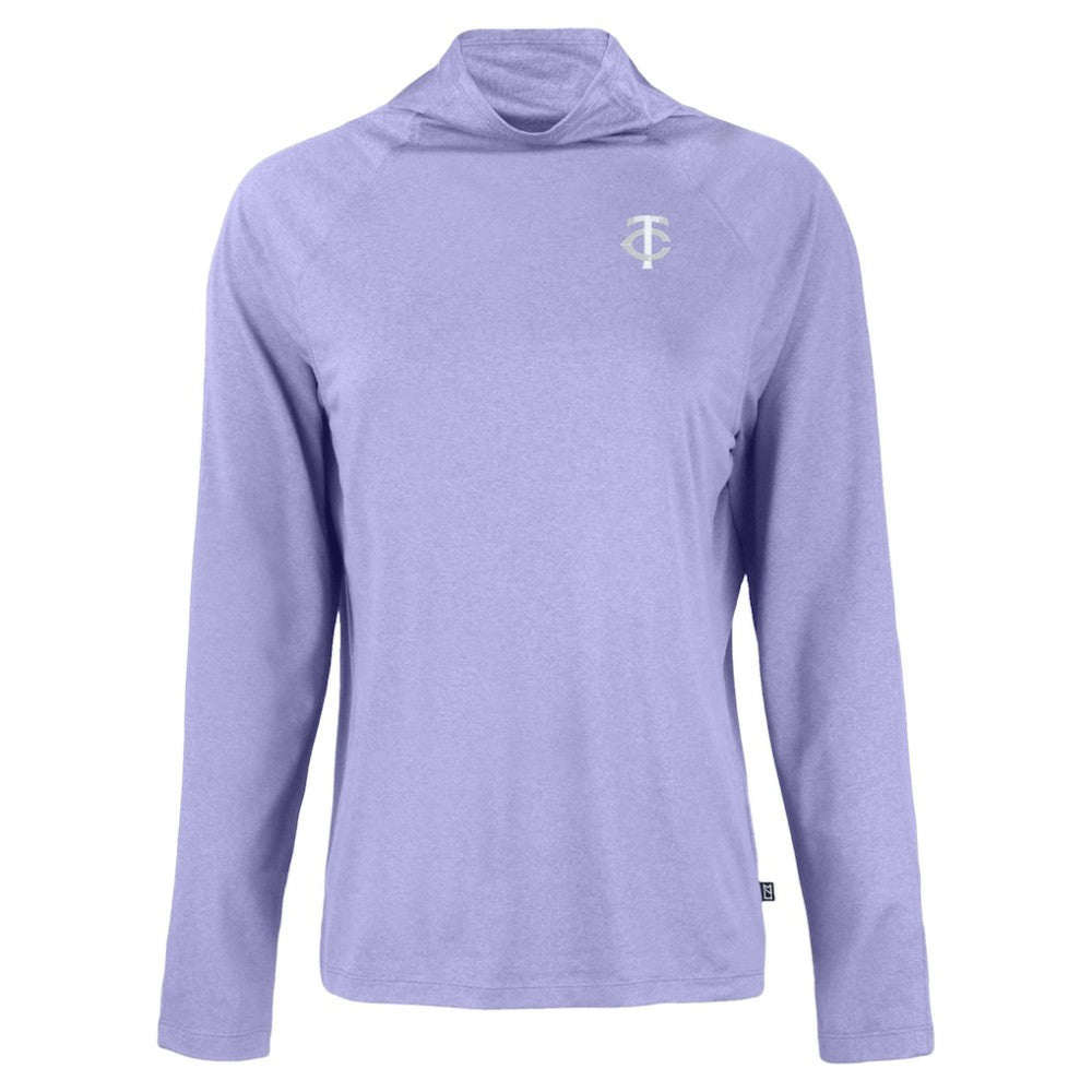 Minnesota Twins Cutter & Buck Women's Coastline Epic Comfort Eco Recycled Funnel Neck Pullover Top - Lavender