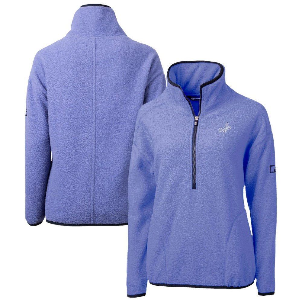 Los Angeles Dodgers Cutter & Buck Women's Cascade Eco Fleece Half-Zip Jacket - Lavender