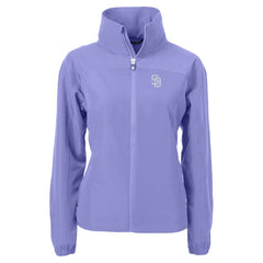 San Diego Padres Cutter & Buck Women's Charter Eco Recycled Full-Zip Jacket - Lavender