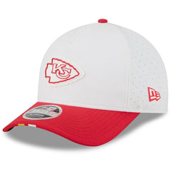 Kansas City Chiefs New Era Youth 2025 NFL Training Camp A-Frame 9FORTY Adjustable Hat - White/Red on sale