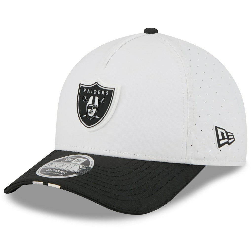 Las Vegas Raiders New Era Youth 2025 NFL Training Camp A-Frame 9FORTY Adjustable Hat - White/Black online