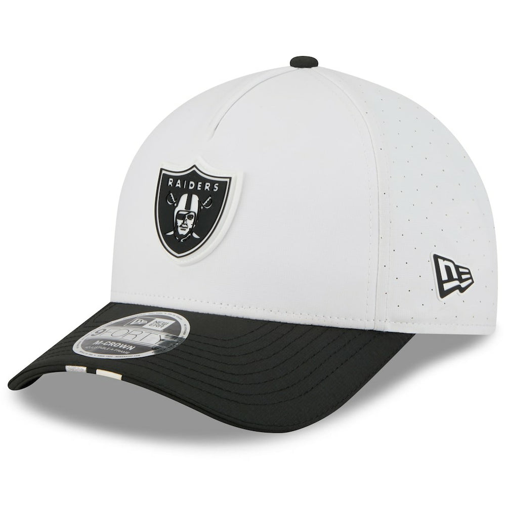 Las Vegas Raiders New Era Youth 2025 NFL Training Camp A-Frame 9FORTY Adjustable Hat - White/Black online