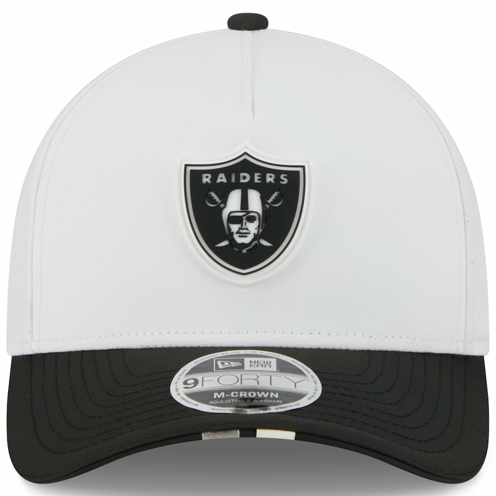 Las Vegas Raiders New Era Youth 2025 NFL Training Camp A-Frame 9FORTY Adjustable Hat - White/Black online