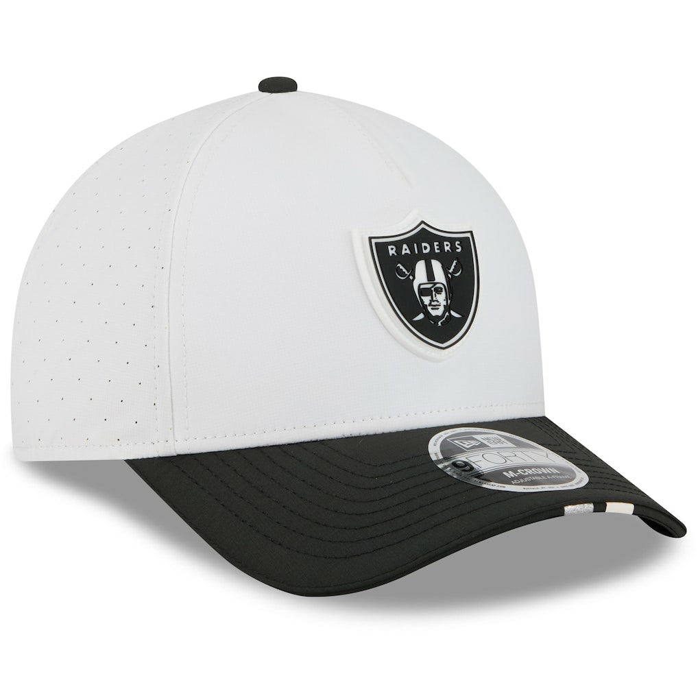Las Vegas Raiders New Era Youth 2025 NFL Training Camp A-Frame 9FORTY Adjustable Hat - White/Black online