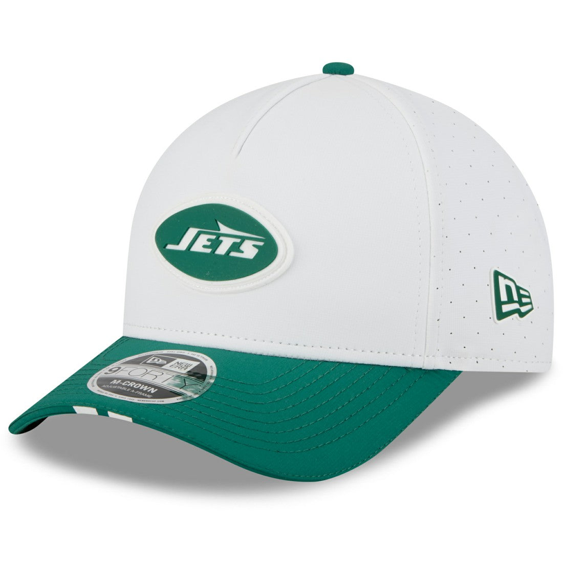 New York Jets New Era Youth 2025 NFL Training Camp A-Frame 9FORTY Adjustable Hat - White/Green discount