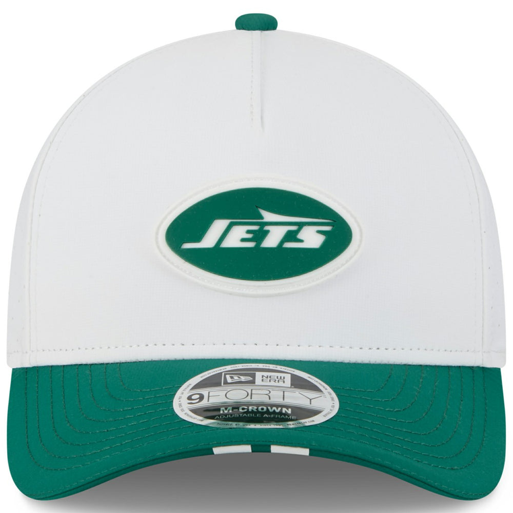 New York Jets New Era Youth 2025 NFL Training Camp A-Frame 9FORTY Adjustable Hat - White/Green discount