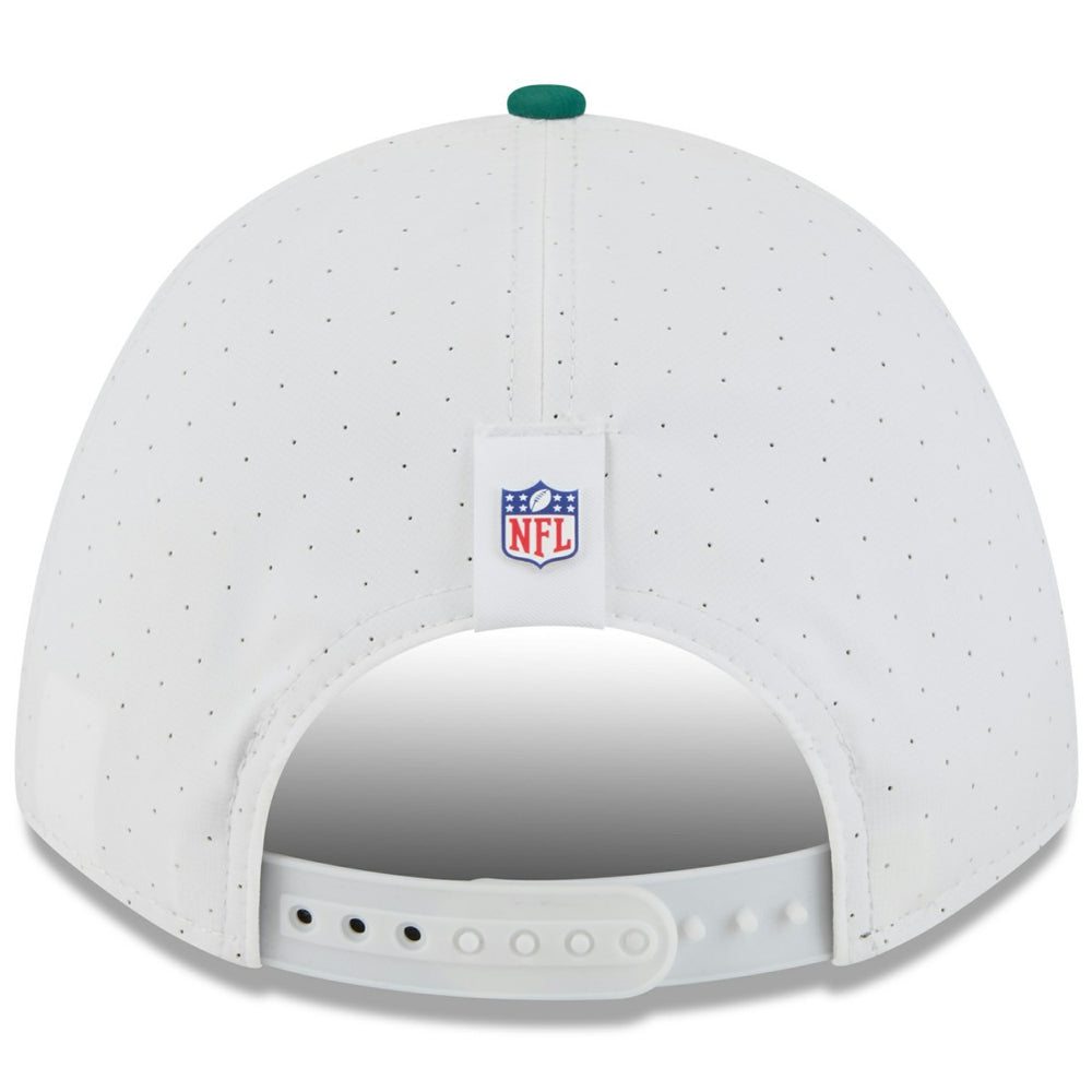 New York Jets New Era Youth 2025 NFL Training Camp A-Frame 9FORTY Adjustable Hat - White/Green discount