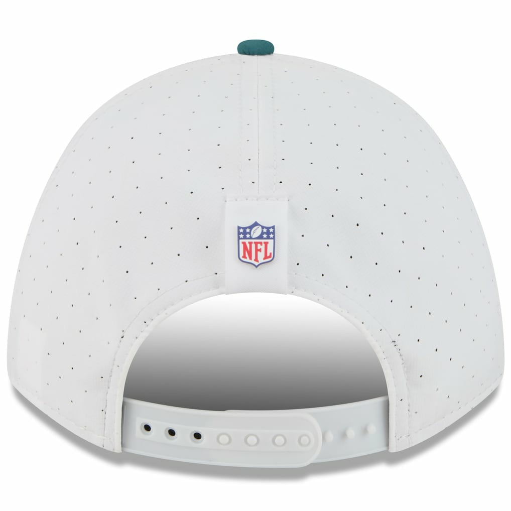 Philadelphia Eagles New Era Youth 2025 NFL Training Camp A-Frame 9FORTY Adjustable Hat - White/Midnight Green outlet