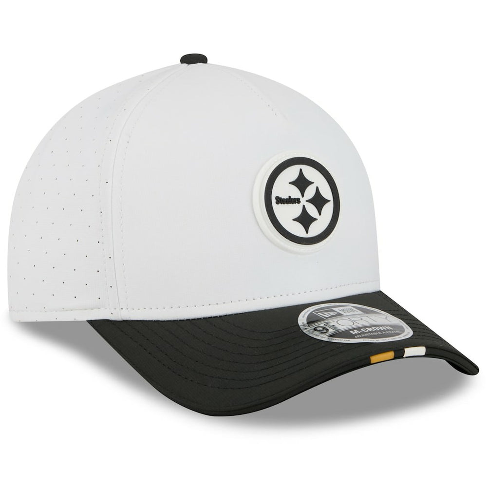 Pittsburgh Steelers New Era Youth 2025 NFL Training Camp A-Frame 9FORTY Adjustable Hat - White/Black outlet