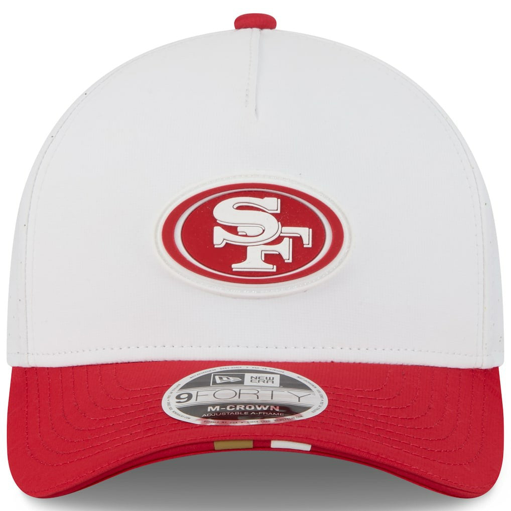 San Francisco 49ers New Era Youth 2025 NFL Training Camp A-Frame 9FORTY Adjustable Hat - White/Scarlet outlet