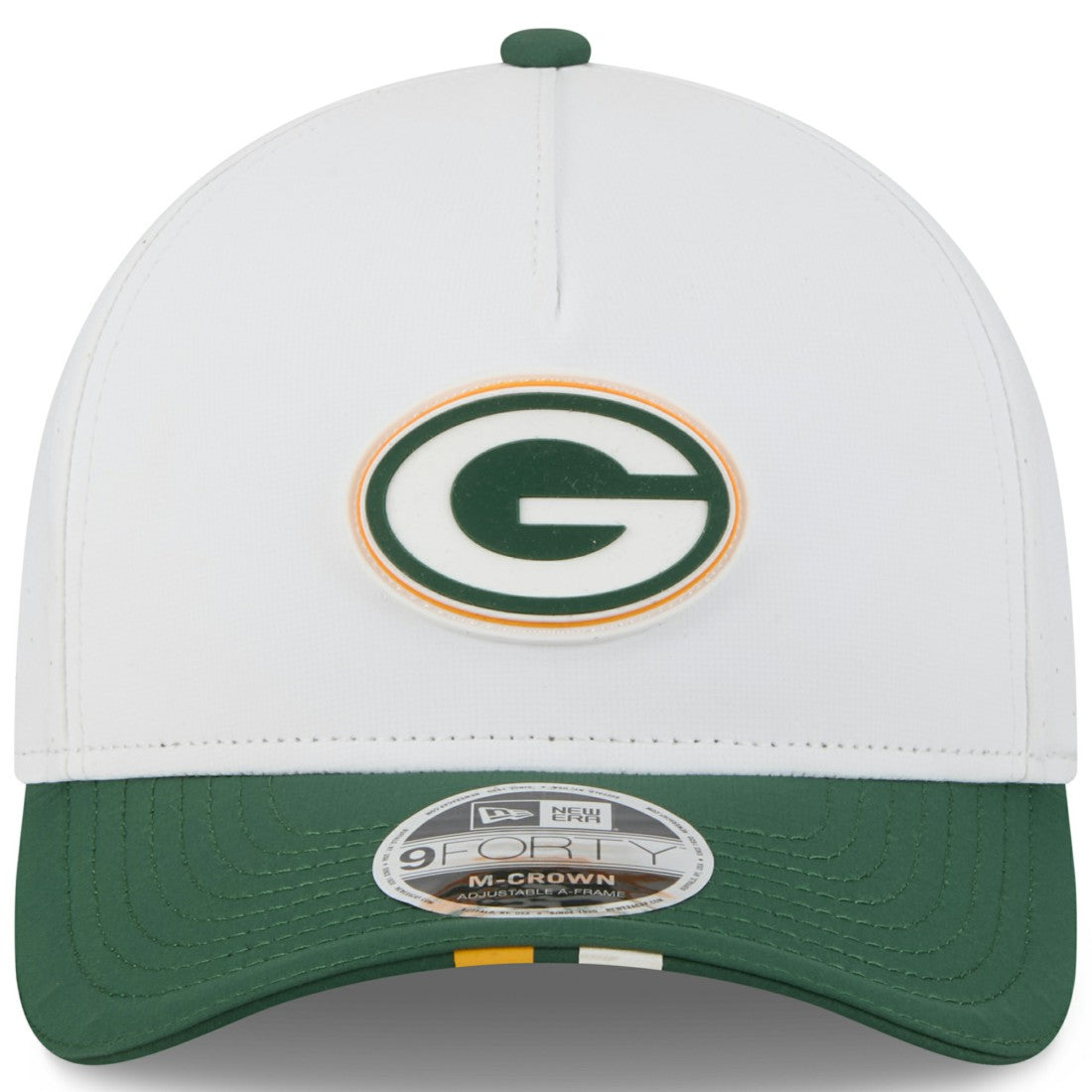 Green Bay Packers New Era Youth 2025 NFL Training Camp A-Frame 9FORTY Adjustable Hat - White/Green sale