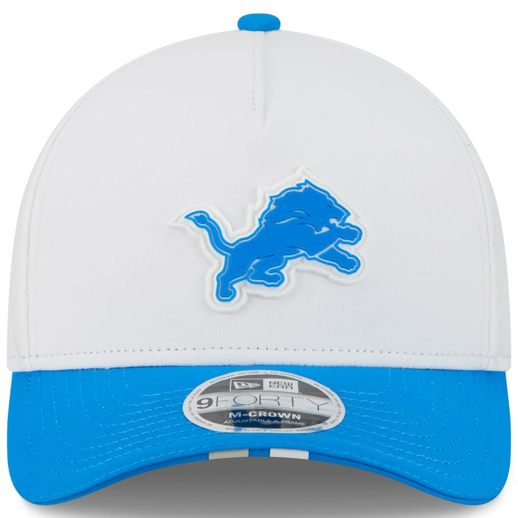 Detroit Lions New Era Youth 2025 NFL Training Camp A-Frame 9FORTY Adjustable Hat - White/Blue cheap