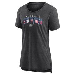 Detroit Red Wings Women's Proud Tri-Blend T-Shirt Gray