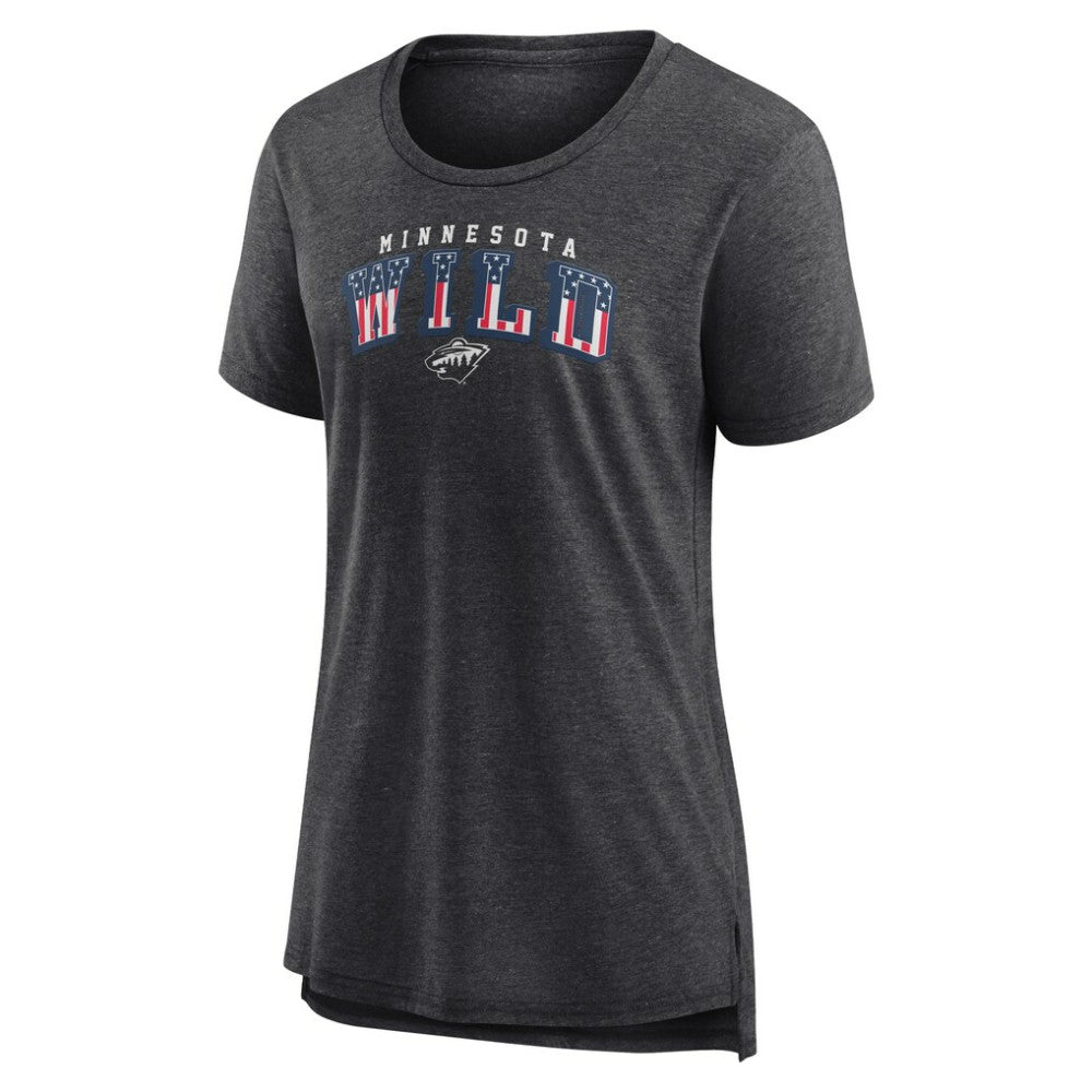 Minnesota Wild Women's Proud Tri-Blend T-Shirt Gray