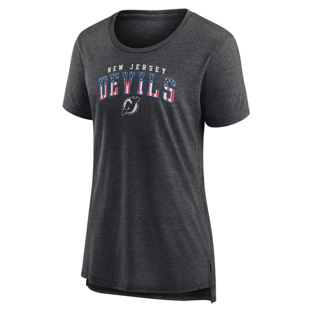 New Jersey Devils Women's Proud Tri-Blend T-Shirt Gray