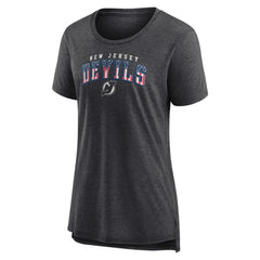 New Jersey Devils Women's Proud Tri-Blend T-Shirt Gray