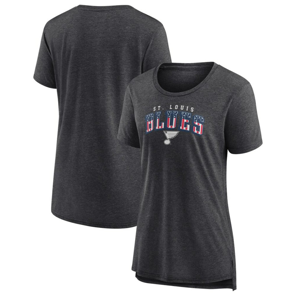 St. Louis Blues Women's Proud Tri-Blend T-Shirt Gray