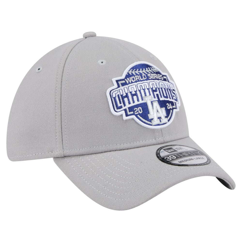 Los Angeles Dodgers 2024 World Series Champions 39THIRTY Flex Hat - Gray | New Era
