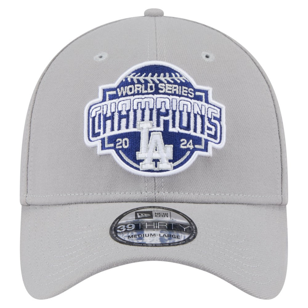 Los Angeles Dodgers 2024 World Series Champions 39THIRTY Flex Hat - Gray | New Era