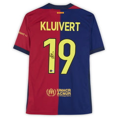 Patrick Kluivert Barcelona Autographed 2024-25 Red/Blue Home Jersey - BAS | Fanatics for sale