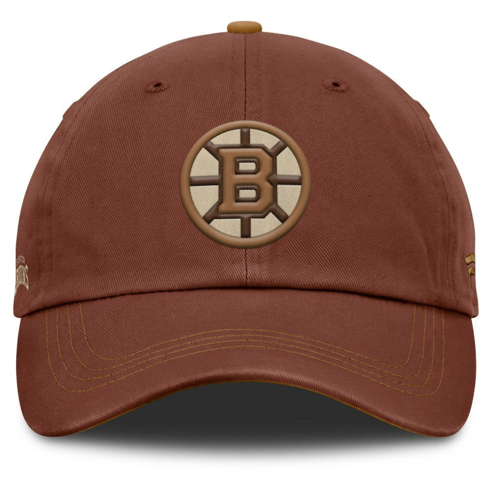 Boston Bruins Fanatics Fall Leaves Timber Adjustable Hat Brown
