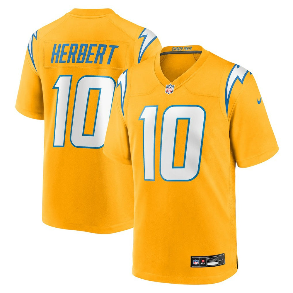 Justin Herbert Los Angeles Chargers Youth Alternate Charger Power Game Player Jersey - Gold | Nike for sale