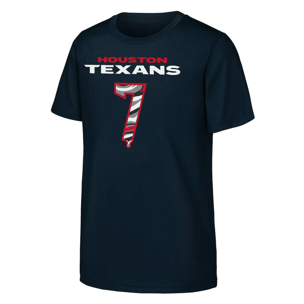 C.J. Stroud Houston Texans Outerstuff Youth Mainliner Drip Player Name & Number T-Shirt - Navy on sale