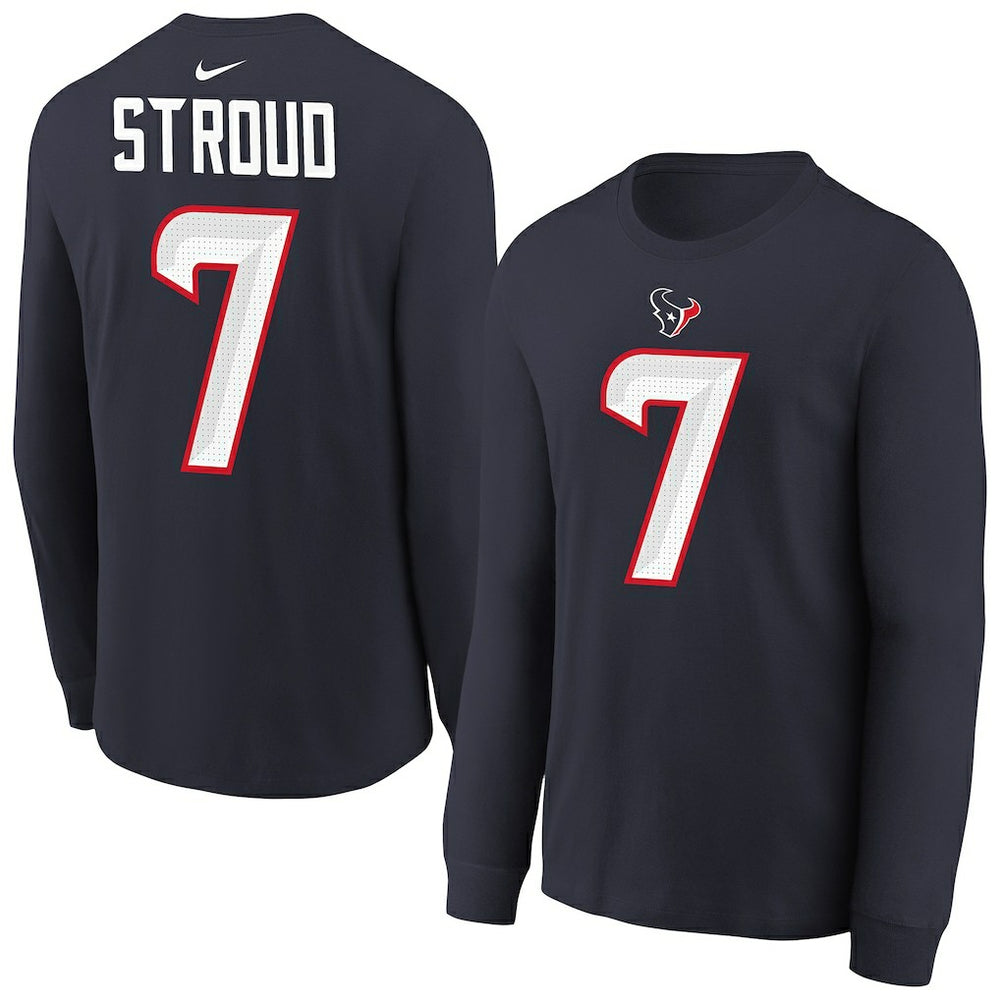 C.J. Stroud Houston Texans Youth Player Name & Number Long Sleeve T-Shirt - Navy | Nike online