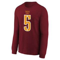 Jayden Daniels Washington Commanders Youth Player Name & Number Long Sleeve T-Shirt - Burgundy | Nike cheap