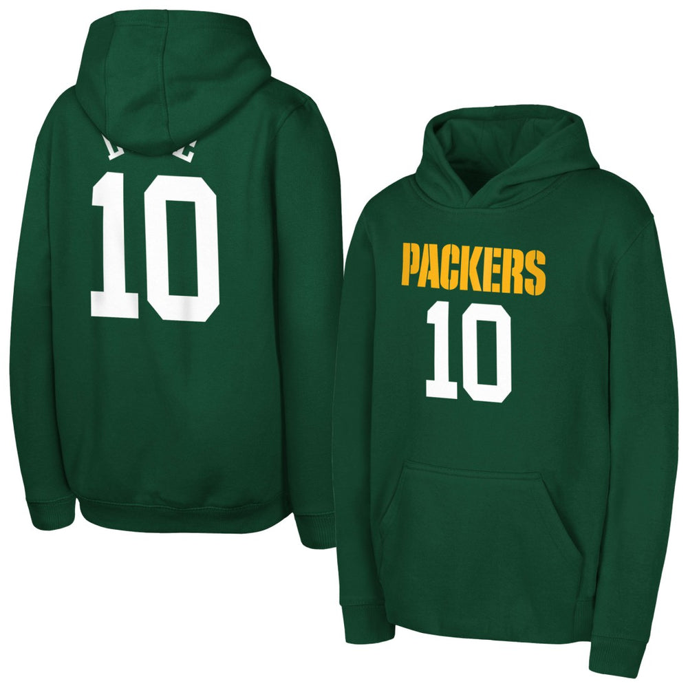 Jordan Love Green Bay Packers Outerstuff Mainliner Player Name & Number Hoodie - Green cheap