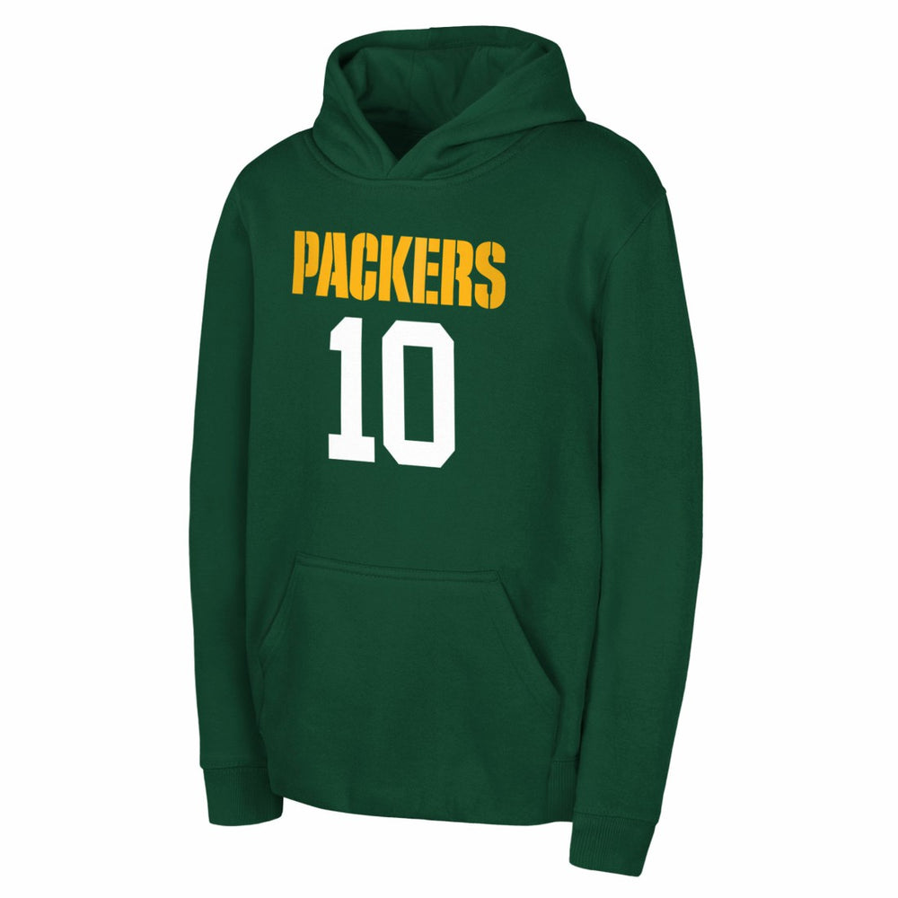 Jordan Love Green Bay Packers Outerstuff Mainliner Player Name & Number Hoodie - Green cheap