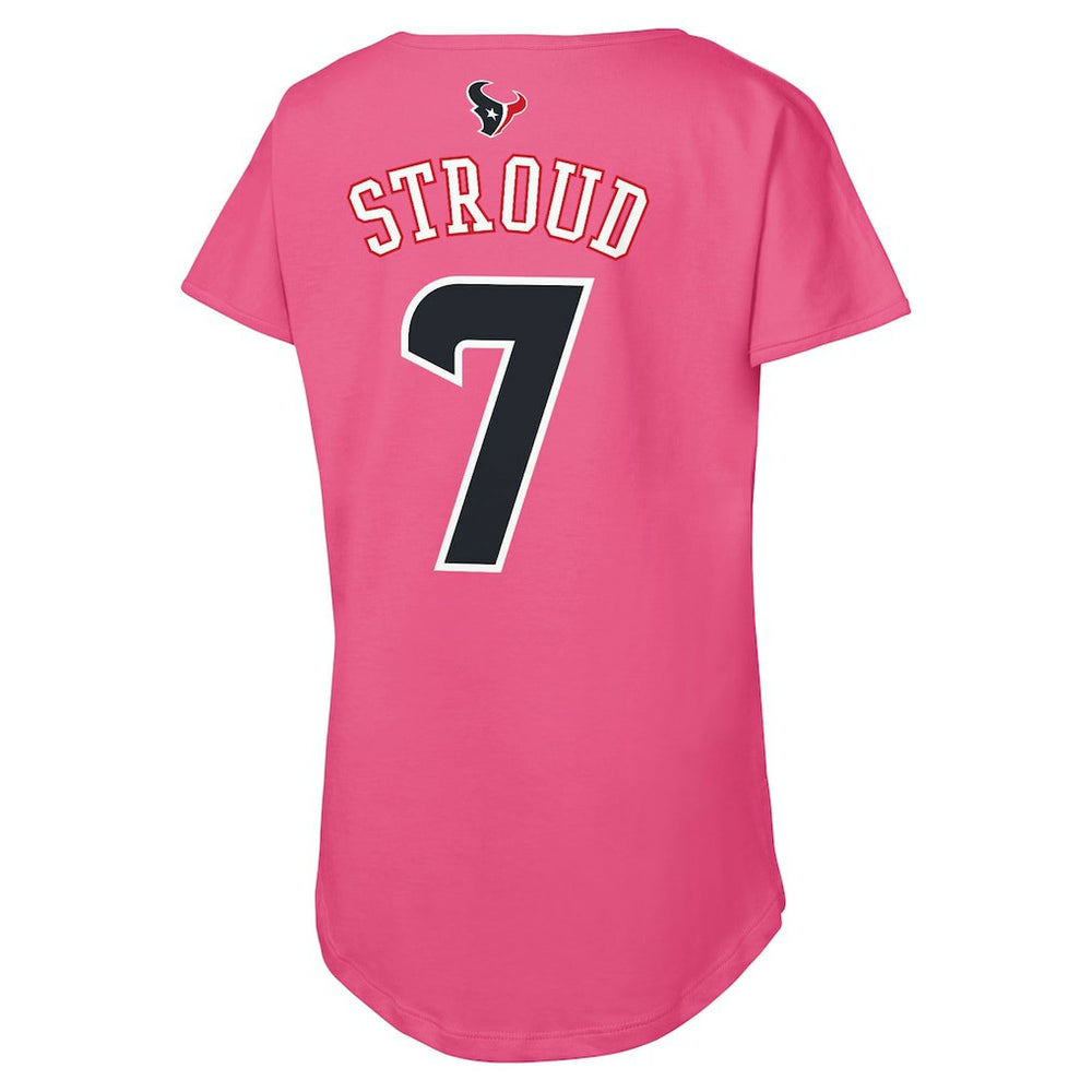 C.J. Stroud Houston Texans Outerstuff Girls Youth Player Name & Number T-Shirt - Pink sale