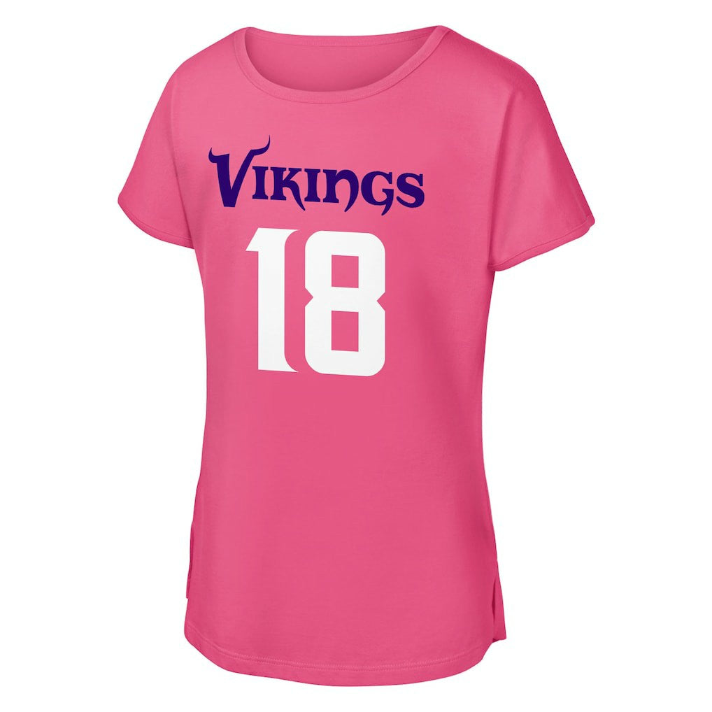 Justin Jefferson Minnesota Vikings Outerstuff Girls Youth Player Name & Number T-Shirt - Pink outlet