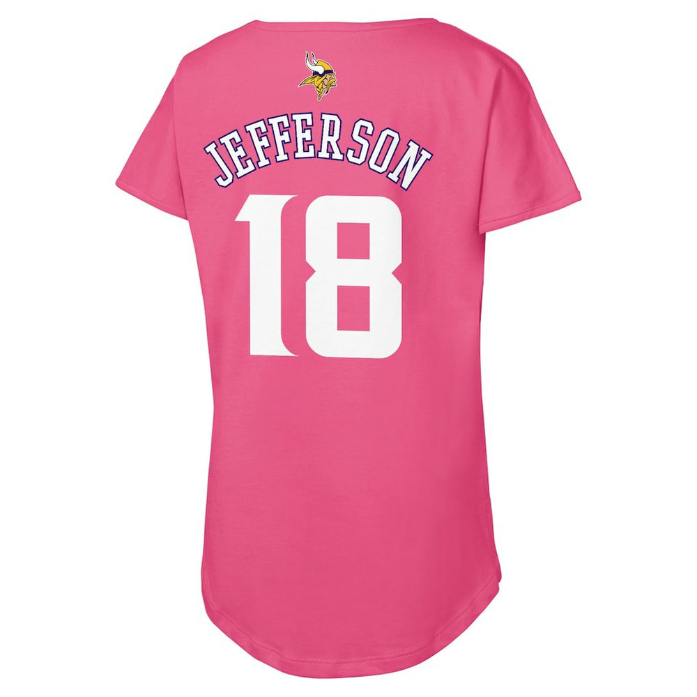 Justin Jefferson Minnesota Vikings Outerstuff Girls Youth Player Name & Number T-Shirt - Pink outlet