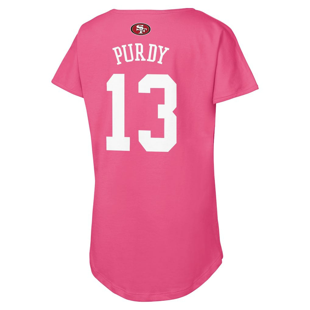 Brock Purdy San Francisco 49ers Outerstuff Girls Youth Player Name & Number T-Shirt - Pink discount