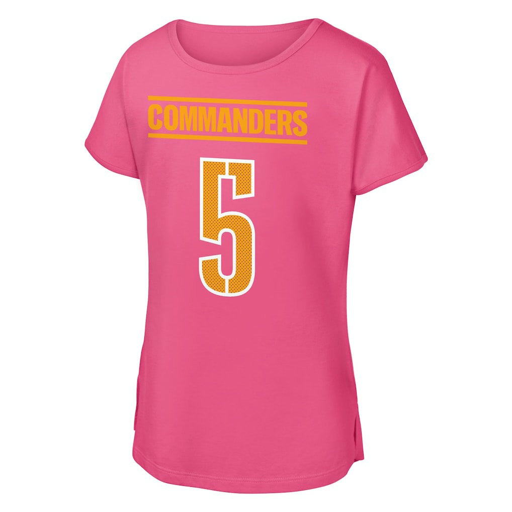 Jayden Daniels Washington Commanders Outerstuff Girls Youth Player Name & Number T-Shirt - Pink sale