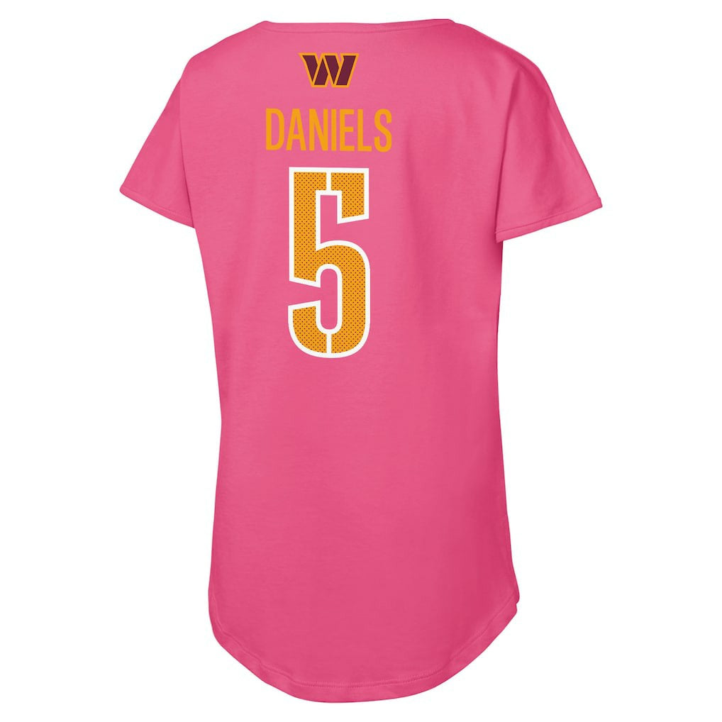 Jayden Daniels Washington Commanders Outerstuff Girls Youth Player Name & Number T-Shirt - Pink sale