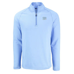 Cincinnati Bengals Cutter & Buck Peshastin Eco Fleece Recycled Raglan Quarter-Zip Top - Powder Blue outlet
