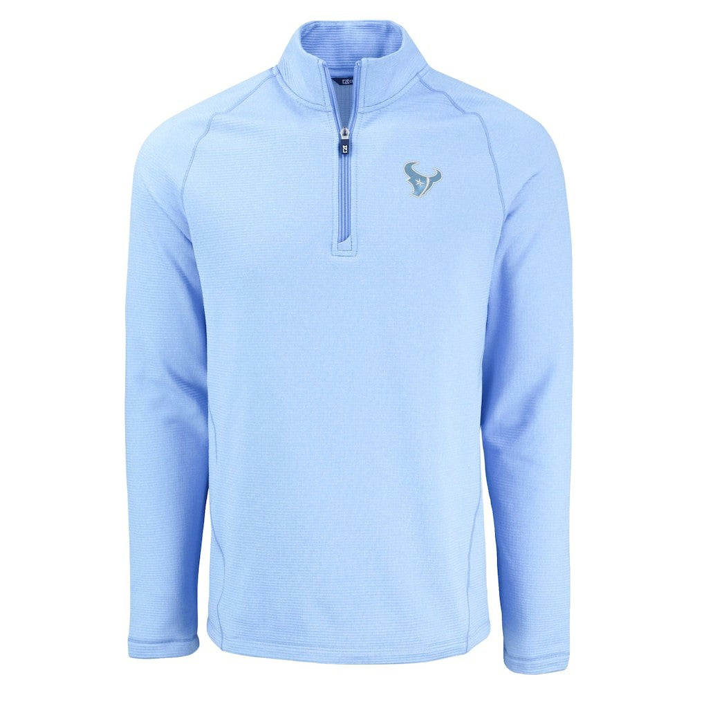 Houston Texans Cutter & Buck Peshastin Eco Fleece Recycled Raglan Quarter-Zip Top - Powder Blue online