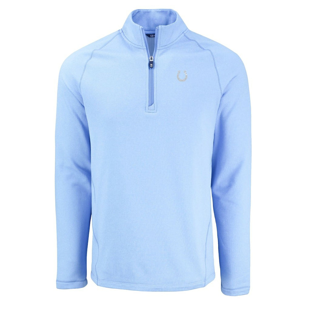 Indianapolis Colts Cutter & Buck Peshastin Eco Fleece Recycled Raglan Quarter-Zip Top - Powder Blue online