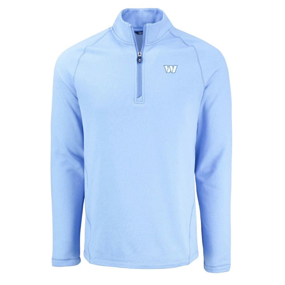 Washington Commanders Cutter & Buck Peshastin Eco Fleece Recycled Raglan Quarter-Zip Top - Powder Blue on sale
