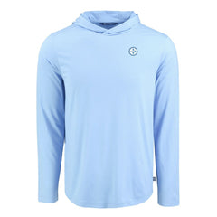 Pittsburgh Steelers Men's Cutter & Buck Coastline Epic Comfort Eco Recycled Men's Hooded Shirt - Powder Blue on sale