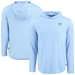 Cincinnati Bengals Men's Cutter & Buck Coastline Epic Comfort Eco Recycled Men's Hooded Shirt - Powder Blue for sale
