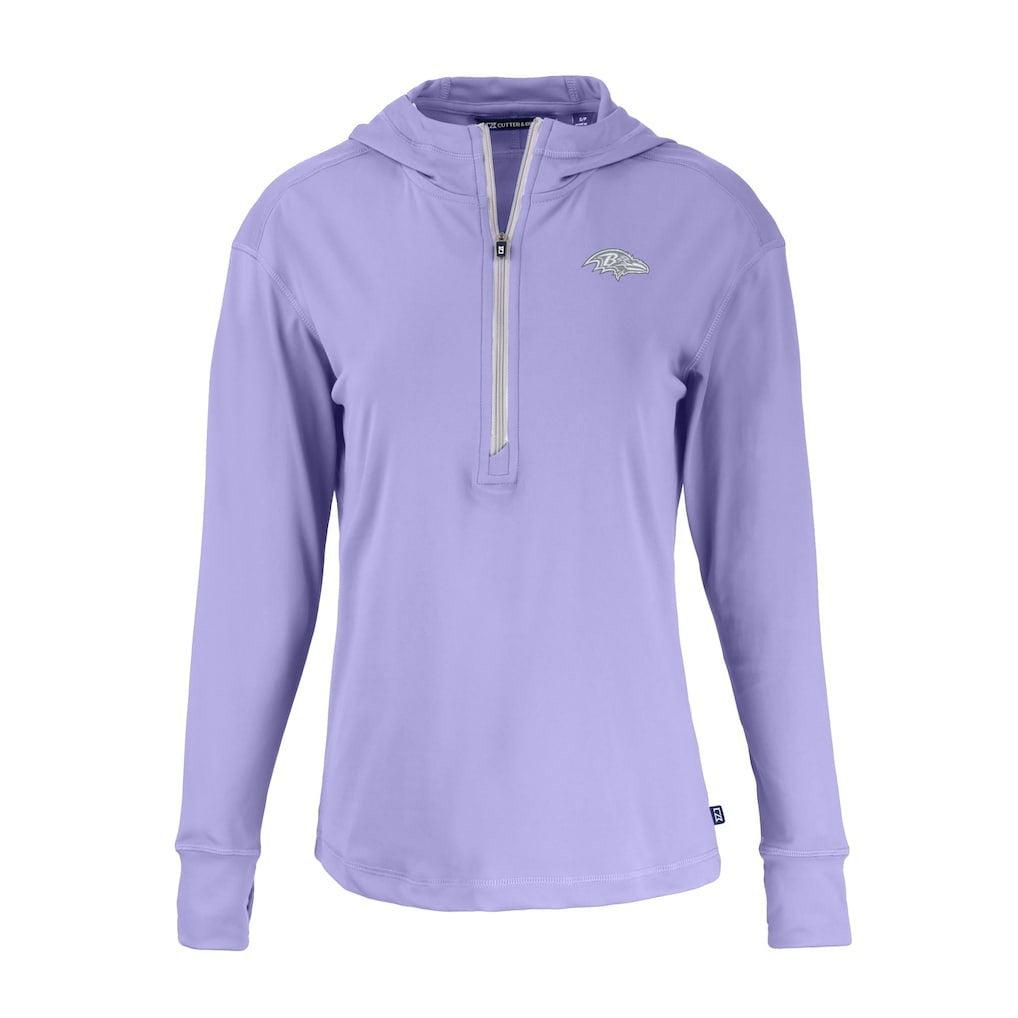 Baltimore Ravens Cutter & Buck Women's Daybreak Eco Recycled Half-Zip Hoodie - Purple cheap