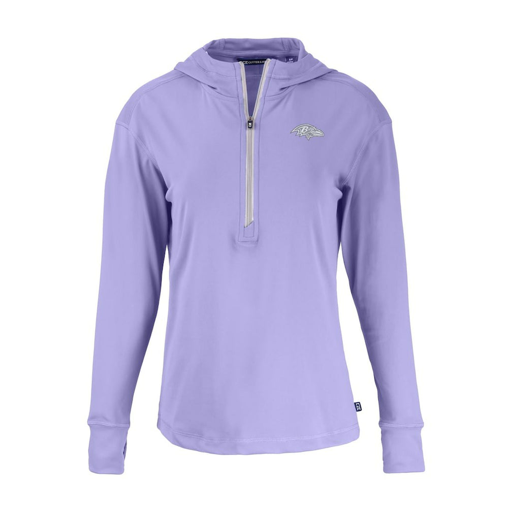 Baltimore Ravens Cutter & Buck Women's Daybreak Eco Recycled Half-Zip Hoodie - Purple cheap