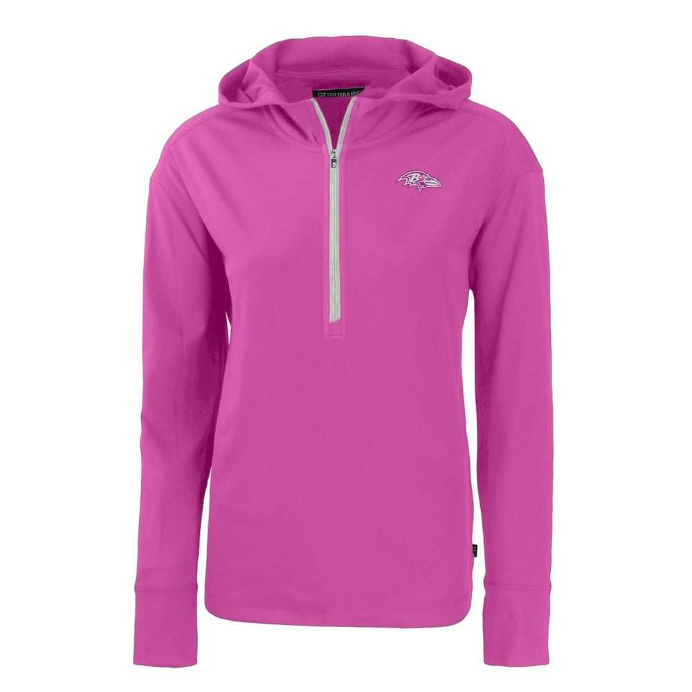 Baltimore Ravens Cutter & Buck Women's Daybreak Eco Recycled Half-Zip Hoodie - Pink discount