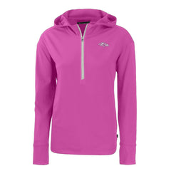 Baltimore Ravens Cutter & Buck Women's Daybreak Eco Recycled Half-Zip Hoodie - Pink discount