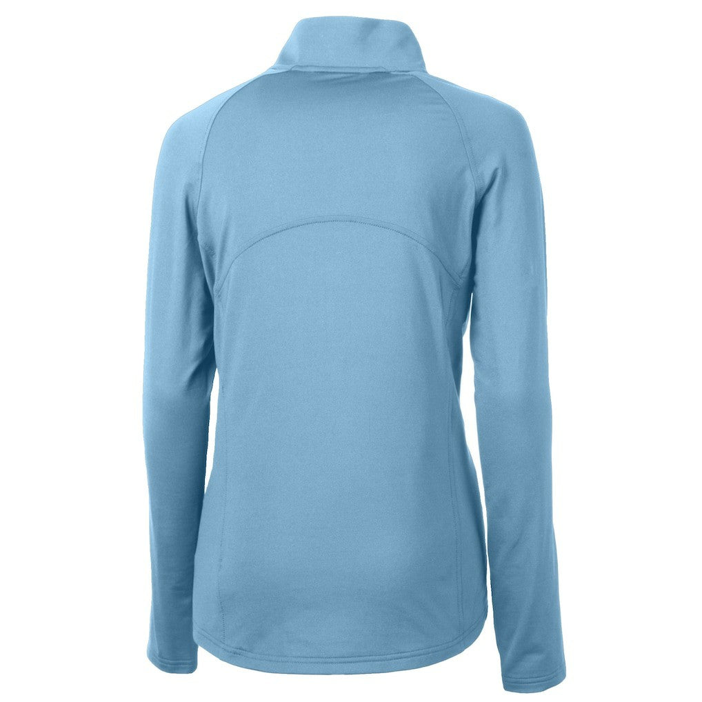 Atlanta Falcons Cutter & Buck Women's Adapt Eco Knit Stretch Recycled Half-Zip Top - Powder Blue online