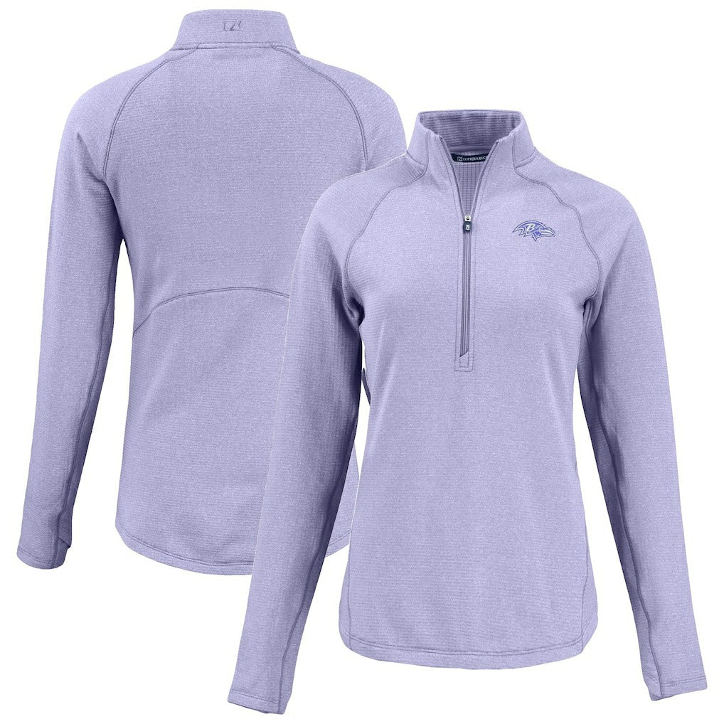 Baltimore Ravens Cutter & Buck Women's Peshastin Eco Fleece Recycled Half-Zip Top - Purple discount